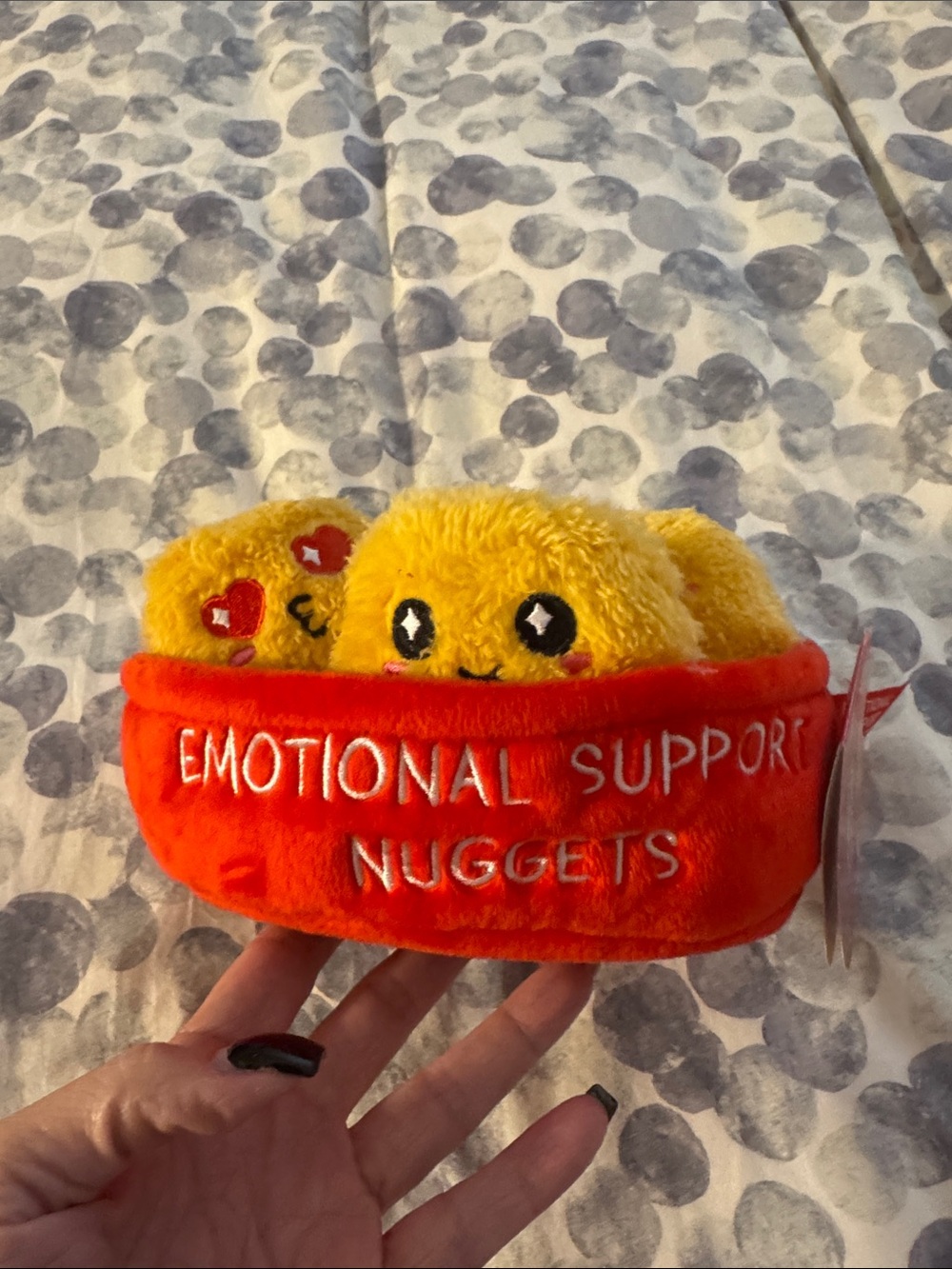 Emotional Support Nuggets Plush Toy - Yellow & Orange Bowl